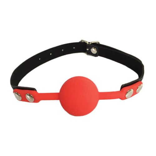 Gag006 Faux Leather Gag With Silicone Ball Red - Club X