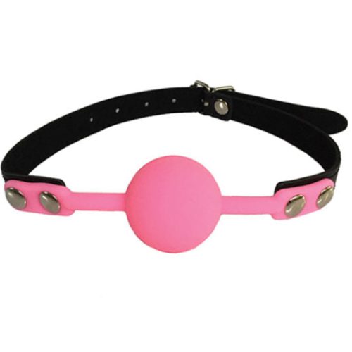 Gag006 Faux Leather Gag With Silicone Ball Pink - Club X