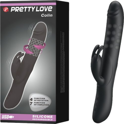 Pretty Love Rechargeable Colin Rabbit Vibrator(Black) Default Title - Club X